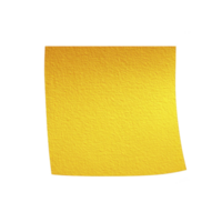 Single yellow sticky note with textured surface is isolated on transparency background, perfect for reminders or messages png
