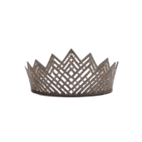 Sparkling, intricately designed silver crown with geometric pattern, symbolizing royalty and elegance, set against plain background png