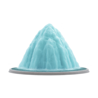 Large, blue water fountain with cascading water creates serene and refreshing atmosphere. fountain design is simple yet elegant, making it perfect centerpiece for garden or park png