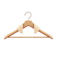 Beige plastic clothes hanger with metal hook is displayed against transparency background, showcasing its simple and functional design png