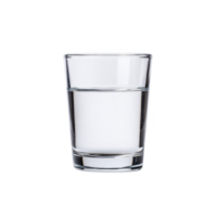 Clear glass filled with water stands against plain background. showcasing its transparency and simplicity. image highlights purity and essential nature of water png
