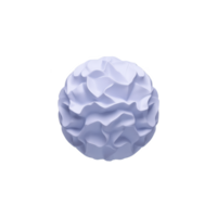 3D abstract sphere with textured, wavy surface in soft lavender hue, isolated on transparency background. design is modern and artistic, evoking sense of creativity and innovation png