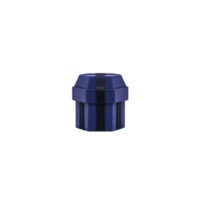 Small, elegant blue gift box with black ribbon is centered against plain background, creating minimalist and sophisticated presentation png