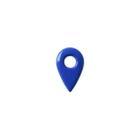 Blue map pin icon isolated on transparency background, symbolizing location or navigation. simple design is commonly used in digital maps and applications png