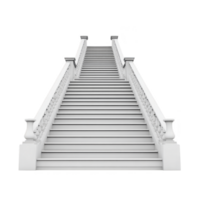 Grand, white staircase with ornate railings ascends into distance, creating sense of elegance and grandeur. perspective emphasizes height and symmetry of structure png
