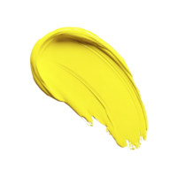Vibrant yellow paint stroke on transparency background, showcasing smooth texture and dynamic shape. bold color and fluid form create striking visual impact png