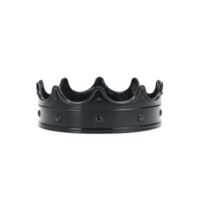 Black crown with sleek, minimalist design, featuring smooth curves and subtle detailing, symbolizing elegance and authority. crown dark hue adds modern, sophisticated touch png