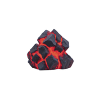 Glowing, fiery rock with dark, cracked surface reveals bright, molten lava beneath, creating dramatic and intense visual effect png