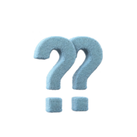 Textured blue question mark and exclamation mark stand out against transparency background, creating sense of curiosity and surprise png