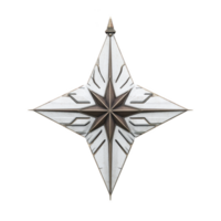 Decorative metallic star with intricate geometric patterns and central bronze accent, evoking sense of elegance and symmetry. design is both modern and timeless png