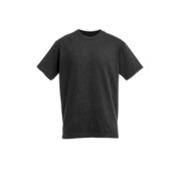 Plain black t shirt is displayed against transparency background, showcasing its simple and classic design. short sleeved shirt is suitable for casual wear and can be paired with various outfits png