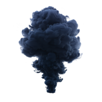 Dense, swirling cloud of dark blue smoke forms intricate pattern against transparent background, creating dramatic and mysterious visual effect png