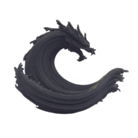 Dynamic illustration of dragon formed by swirling brushstrokes, resembling wave. artwork combines elements of fantasy and nature, creating sense of movement and power png