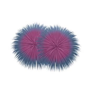 vibrerande digital illustration funktioner två överlappande, färgrik, taggiga cirkulär former med lutning av rosa och blå nyanser, skapande dynamisk och energisk visuell effekt png
