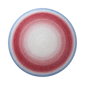 circular degradado obra de arte caracteristicas central blanco zona transicion a rojo y azul matices, creando calmante y armonioso visual efecto. diseño es intrincado y simétrico png