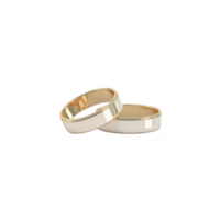 dois elegante ouro Casamento bandas com suave, polido terminar estão entrelaçados, simbolizando amor e compromisso. argolas simplicidade e brilho evocar sentido do Eterno romance png