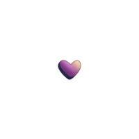 Small, vibrant heart icon with gradient of purple and orange hues, symbolizing love and affection. heart is centered on transparent background, making it versatile for various uses png