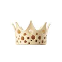 Decorative crown with unique design featuring circular cutouts, crafted from smooth, cream colored material. crown modern and artistic style adds touch of elegance png