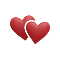 Two red hearts are intertwined, symbolizing love and connection. smooth texture and vibrant color evoke feelings of romance and affection png