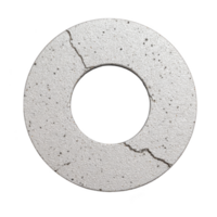 Cracked, textured concrete ring with central hole, showcasing rough surface and visible imperfections. circular shape and distressed appearance suggest age and wear png
