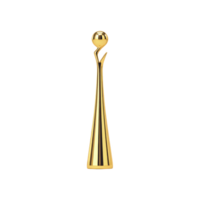 Sleek, elegant golden trophy with modern design, featuring tall, slender base and spherical top, symbolizing achievement and excellence png