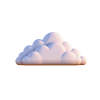 Fluffy, cartoon style cloud illustration with soft, rounded edges and smooth texture, set against transparent background. cloud appears light and airy, evoking sense of calm and serenity png