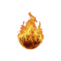 Vibrant, realistic flame with dynamic orange and yellow hues, isolated on transparent background, creating striking visual effect png
