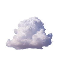 Fluffy white cloud with soft, billowing shapes against transparent background, evoking sense of calm and serenity png