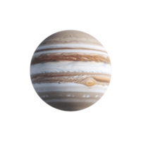Jupiter, largest planet in our solar system, is depicted with its iconic swirling clouds and Great Red Spot, showcasing its majestic and dynamic atmosphere png