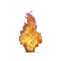Vibrant, isolated flame with dynamic orange and yellow hues, set against transparent background, creating dramatic and intense visual effect png