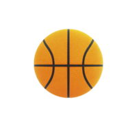 Vibrant orange basketball with black lines, isolated on transparency background, showcasing its textured surface and classic design. Perfect for sports themed projects or athletic promotions png
