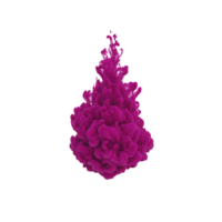 Vibrant pink ink cloud swirls gracefully in clear water, creating mesmerizing abstract shape. dynamic movement and rich color contrast beautifully against transparent background png
