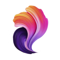 Vibrant abstract swirl of colorful brushstrokes creates dynamic and energetic design, featuring shades of orange, pink, and purple. flowing lines suggest movement and creativity png