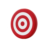 Red and white target symbol with concentric circles is depicted, often used for aiming or focus. design is simple and bold, conveying precision and accuracy png