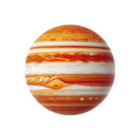 This depicts vibrant, swirling representation of Jupiter, showcasing its iconic bands and Great Red Spot. planet dynamic atmosphere is highlighted with vivid orange and white hues png