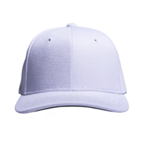 Plain white baseball cap is displayed against solid background, showcasing its simple and classic design. cap features curved brim and structured crown, suitable for casual wear png