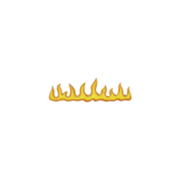 Row of stylized yellow and orange flames on transparency background creates striking and dynamic visual. flames appear to be animated, adding sense of movement and energy png