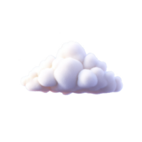 Fluffy, white, cartoon style cloud with soft, textured appearance floats against transparent background, evoking sense of whimsy and lightness png