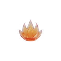 Glowing orange lotus symbol with transparent background, representing tranquility and enlightenment. design is simple yet elegant, with smooth curves and warm color palette png