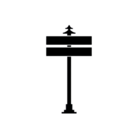 Silhouette of directional signpost with two blank rectangular signs and decorative top, isolated on transparency background. image conveys sense of direction and choice png