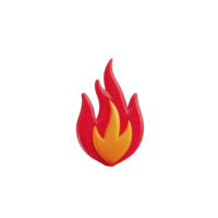 Vibrant red and orange flame icon with stylized design, symbolizing heat or energy. flame has smooth, glossy texture, giving it modern and dynamic appearance png