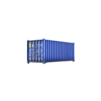 Large blue shipping container isolated on transparency background, showcasing its metal structure and secure locking mechanisms, ideal for transportation and storage solutions png