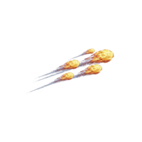 Group of fiery meteors streaks across dark sky, leaving bright trails behind them. glowing celestial bodies create dramatic and dynamic scene, evoking sense of wonder and excitement png