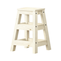 Wooden step stool with natural finish, featuring two steps and sturdy design. Ideal for reaching high places in homes or offices, this compact stool is both functional and stylish png
