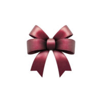 Shiny red ribbon bow with glossy finish, perfect for gift wrapping or decoration, isolated on transparency background. bow has classic design with loops and tails png