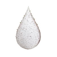 Large water droplet with numerous smaller droplets on its surface, isolated on transparency background, creating refreshing and clean visual effect png