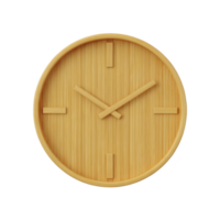 Minimalist wooden wall clock with natural finish and simple design, featuring no numbers and sleek hands, perfect for modern home decor png