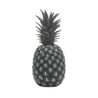 Dark, uniquely colored pineapple with textured surface and spiky green leaves, isolated on transparency background. fruit unusual hue adds artistic and intriguing touch png