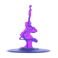 Vibrant splash of purple liquid creates artistic, swirling pattern against transparency background, evoking sense of fluidity and motion png
