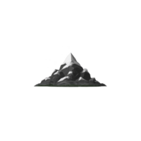 Stylized, low poly mountain illustration with sharp, angular peaks and minimalist design, set against transparent background. geometric shapes create modern and abstract feel png